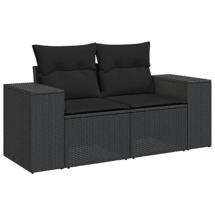 VidaXL Garden Lounge Set with Cushions 9 Pcs, Patio Sofas, Patio Furniture Set, Outdoor Furniture, Black 3223014