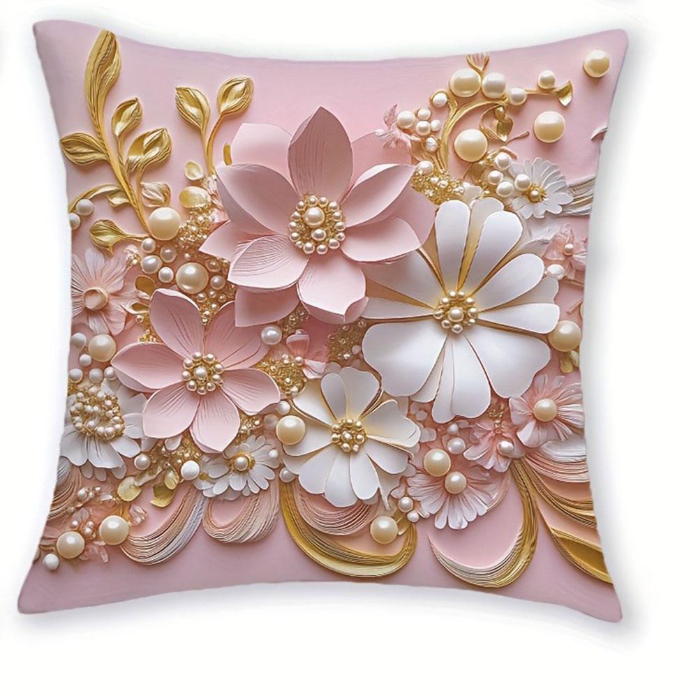 

Blue and White Simple Geometric Style PillowcaseBedroom Living Room Sofa Home Decor Polyester Cushion Cover with Zipper 16x16Inch