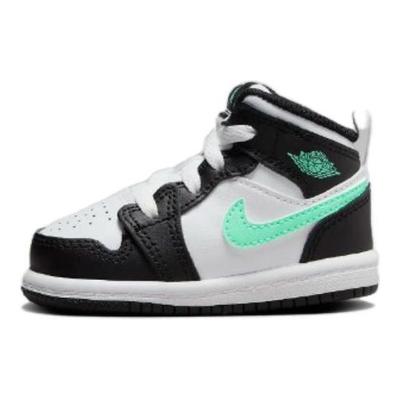 Air 1 Mid TD Green Glow Sneakers dla niemowląt Czarne Białe DQ8425-103