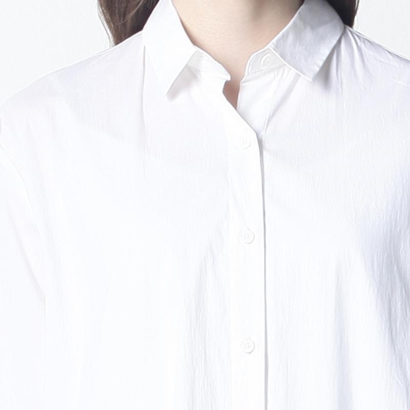 [She S miSS] Clean Side Slit Overfit Long Shirt