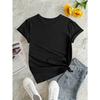 Casual Loose Summer T-Shirt with a Fun Angel Wings Cartoon Print