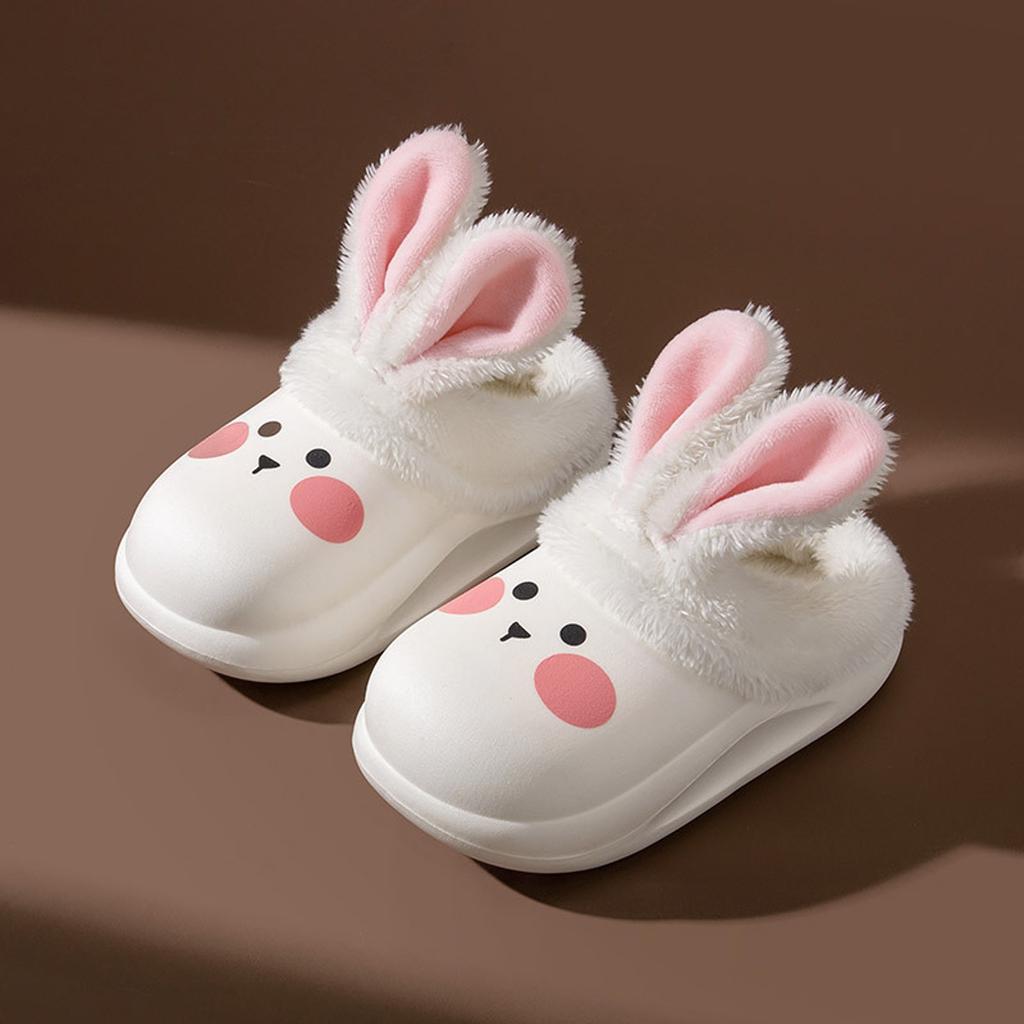 Girls'  Ear Cotton Slippers Baby Cute Warm, Non Slip, Soft Sole, Waterproof Outdoor