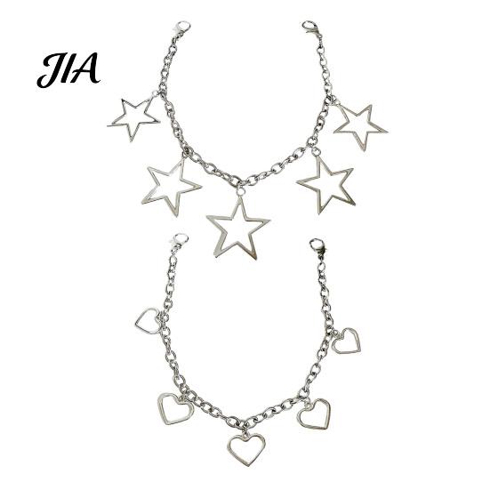 Five Pointed Star Shoe Charms Shape Charms, Accessories Decoration, Gothic Style Shoelaces Punk Decorations Chains, Stainless Steel Decorative Hanging
