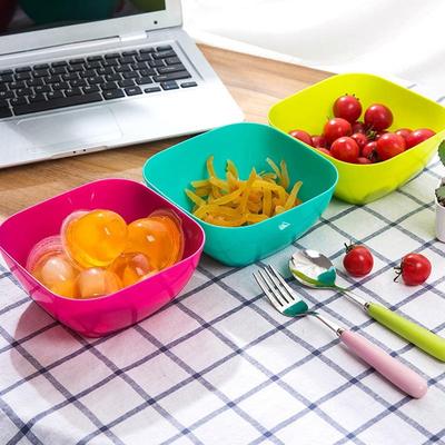 1 Stück Lebensmittelqualität Kunststoff Quadratischer Salatteller Obstschalen Trockenfrüchte Süßigkeitenschale