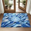 Manchester City Design Crystal Velvet Rug Soft Decorative Mat for Bedroom Entrance