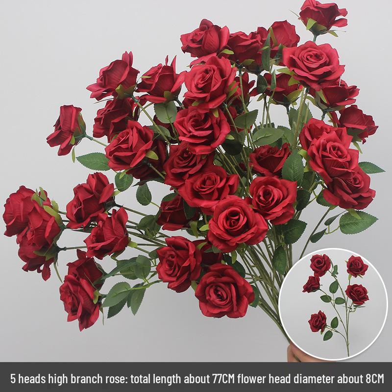 10-Piece Burgundy Floral Décor Set: Red-Toned Artificial Flowers, Mat, Aisle Runner, Wedding Decoration