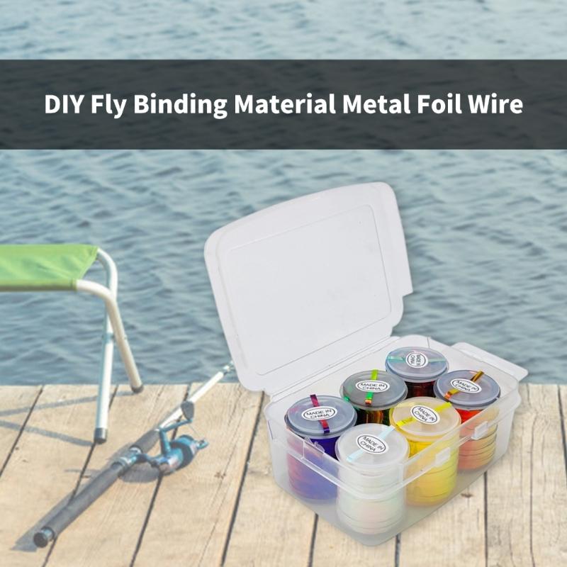 6 Spool Multiple Color Fly Tying Wire Accessories Tinsel Flash Line for Fly Making Fly Flash Tinsel Thread