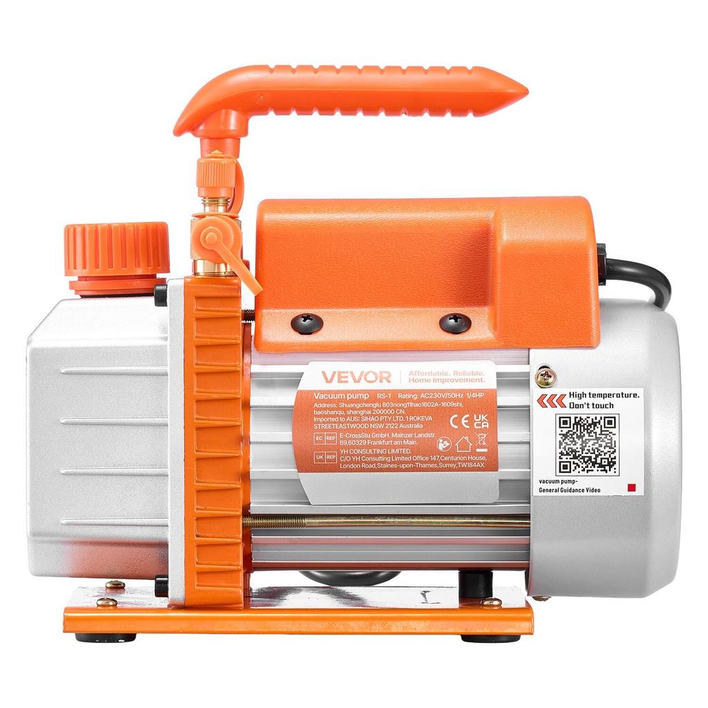 Vacuum Pump, 3.5 CFM 99 L/min, HVAC Single Stage Rotary Vane AC Vacuum Pump, for R134a R22 R410a Systems, 4 Pole Motor, for Automotive Air Conditioner