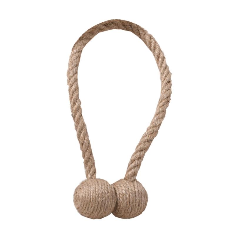 

Wood Hemps Rope Magnetic Curtain Holder Easy Installation Curtain Tiebacks Clip Window Drapery Holdback Tie Home Decors