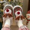 Fashion Cute Cartoon Deer Slippers For Women Warm Fluffy Shoes Soft Plush Anti-slip Female Indoor Home Cotton Slipper Christmas Footwear
