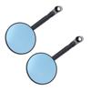1 Pair Motorcycle Rearview Mirror 60mm Retractable Blue Retro Style Handlebar Reflective Mirrors