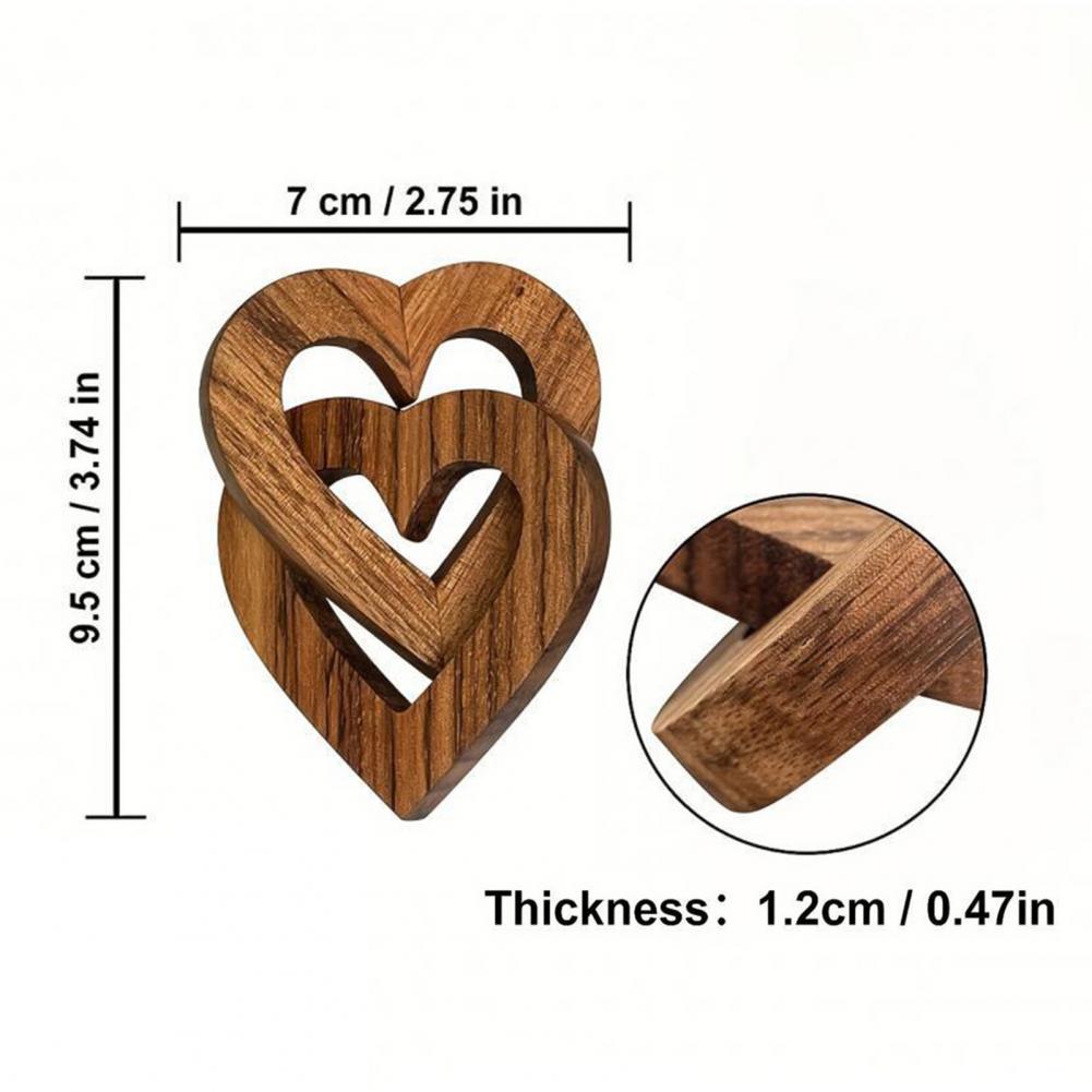 Adorno de Corazón de Madera Corazones Entrelazados Regalo Conmemorativo de Amor Corazón Interconectado Recuerdo para Parejas para Aniversario Día de San Valentín G