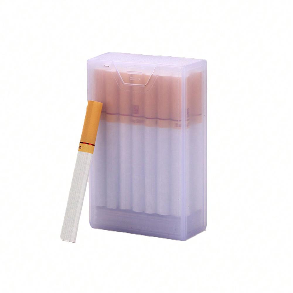 1PC Creative Transparent Thickened Plastic Cigarette Box With Flip Cover Simple And Portable Men's Cigarette Box