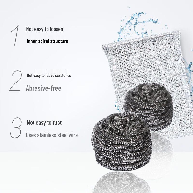 MIAOJIE Metal Scouring Balls with Scouring Pad (4-Pack)