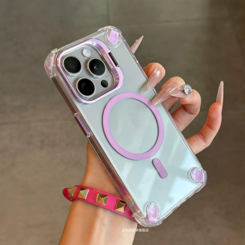 Clear Magnetic Case With Stand IPhone 18 ProMax 17 16 15 14 13 12 11 Shockproof Camera Protection Slim Fit