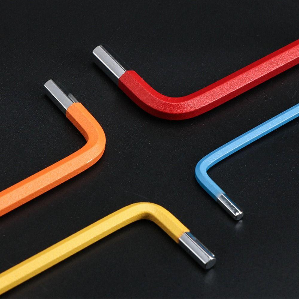 7Pcs Rust-proof Hexagonal Wrench Colorful Flat Ball Opening Wrench Portable Bicycle Hex Key Set
