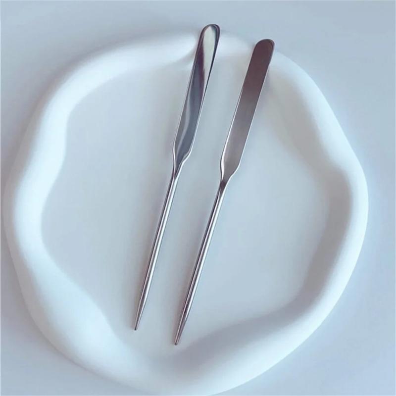 1set Stainless Steel Makeup Foundation Shovel Cosmetic Ring Palette Color Bar Mask Scraper Change Beauty  Makeup Tools