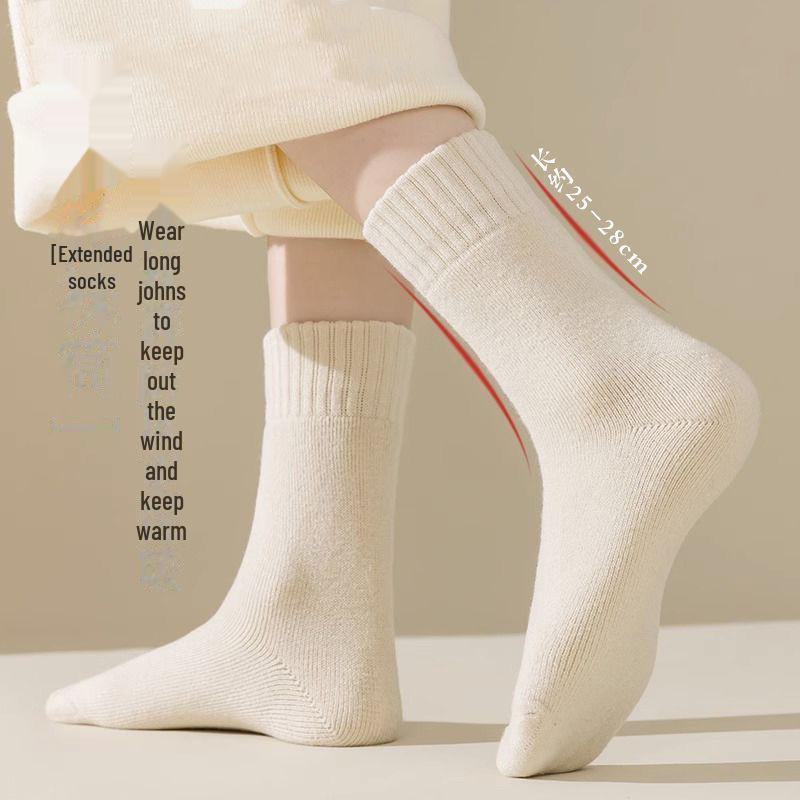 Cozy Women's Thick Terry Socks: Perfect for Autumn & Winter, No-Pilling Floor Confinement.