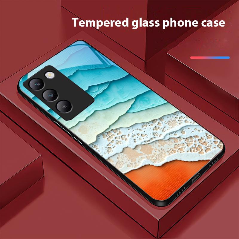 Bunte Elemente Für Y72 33S 11 03 36 96 Lite 35 16 Iqoo 12 V40 SE 5G 29 40 21 30 X80 Pro Vivo Gehärtetes Glas Handyhülle Schwarz