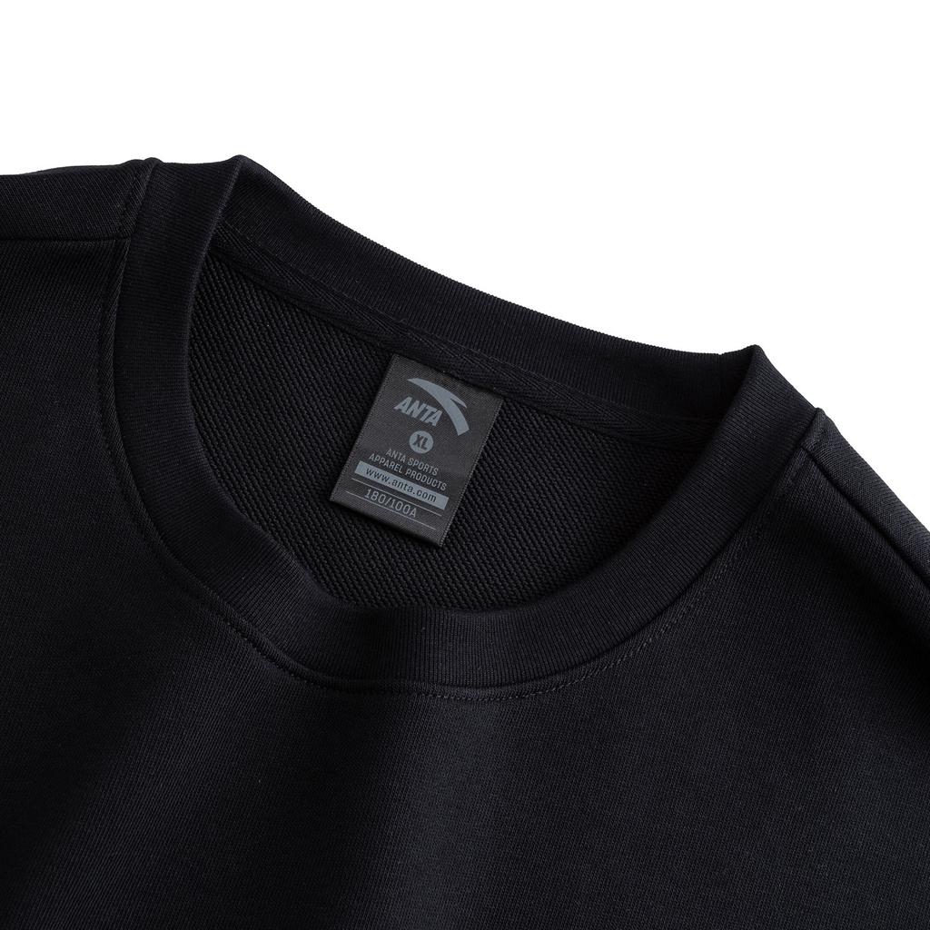 Anta Lifestyle Series Fashion Casual Loose Comfortable Campus Versatile Sports Pullover Hoodie Unisex Hoodies Black 972618704-5