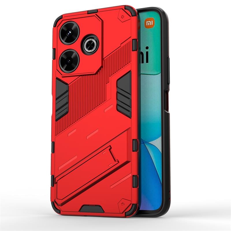 Phone Holder Case For Xiaomi Poco M6 4G Case Bumper Anti-knock Armor Full Back Cover For Poco M6 Case For Poco M6 4G 6.79 inch