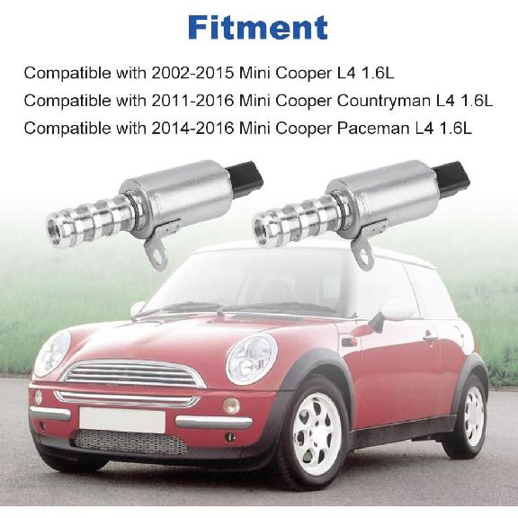 2 PCS OCV Oil Control Variable Valve Timing (VVT) Solenoid Replacement for 11368610388 11367587760 Compatible with Mini Cooper S Clubman R55 R56 R57