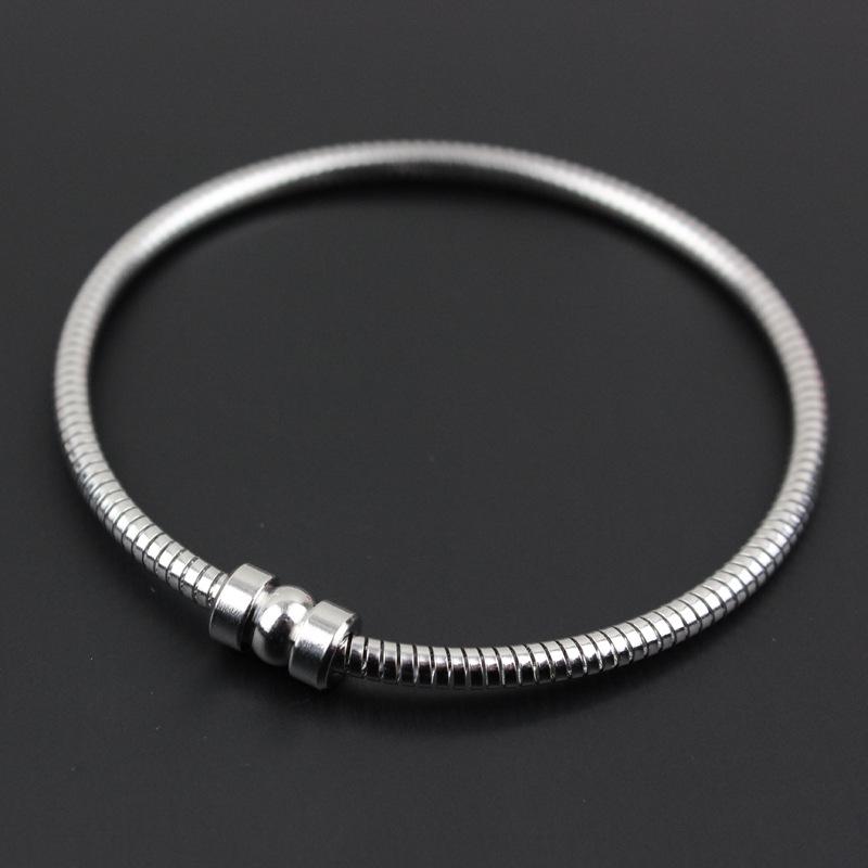 DIY Stainless Steel 304 Spring Openable Snake Chain Magnetic Bracelet for Women