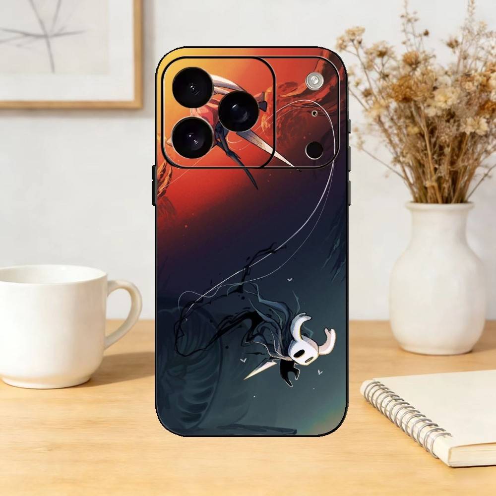 Game H-Hollow K-Knight Phone Case For iPhone 17,16,15,14,13,12,11 Plus,Pro Max,SE4Soft Silicone Black Cover