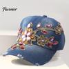 Sun Cap Baseball Solid Color Windproof Lightweight Fashionable Bling Denim Rhinestone Hip Hop Hat Birthday Gift Women