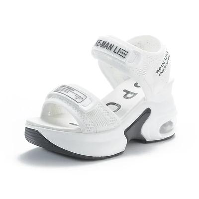 Moda 8CM Nuevas Sandalias de Malla de Aire Transpirables Nuevas para Mujer Zapatos Cómodos Moda Verano Punta de Pez Plataforma Cuña Tacones Altos Ocultos Dama