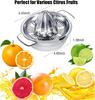 Manuelle Saftpresse, 340 ml, für Zitrusfrüchte, Zitronen, Orangen, Grapefruit, aus Edelstahl, robuste Hand-Saftpresse, Rotationspresse mit Sieb