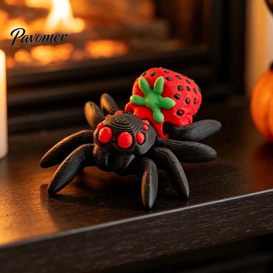 Collectible Spider Toys Halloween Figurine, 3D Printed Articulated Joint with Glow Spooky Home Decorations in Dark Eggs, Decor for Party, Sensory