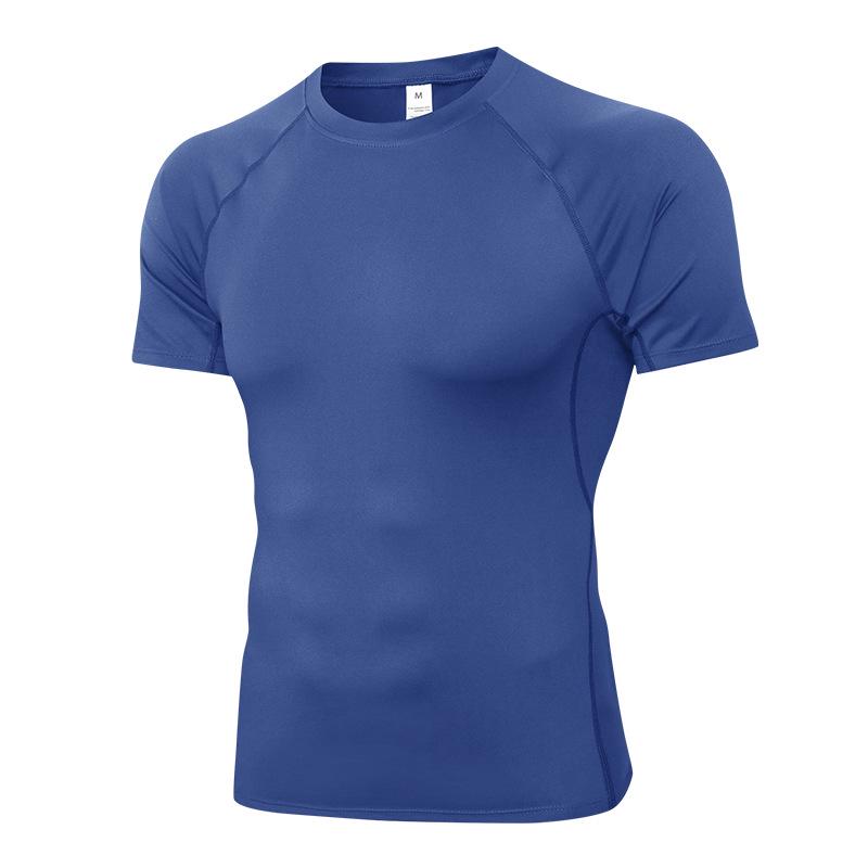 

Men s Quick-Dry Sports T-Shirt - Short Sleeve, Sweat-Wicking, High Elasticity for Basketball & Running Extra Large синий