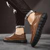Fashion Handmade Male Slip on Flats New Breathable Loafers Genuine Leather Walking Shoes Fashion Comfortable Men's Casual Dress Shoes