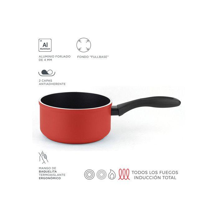 Casserole à Lait Induction 16 cm Aluminium Forgé, Antiadhésif sans PFOA FAGOR Maxima Rouge 01205