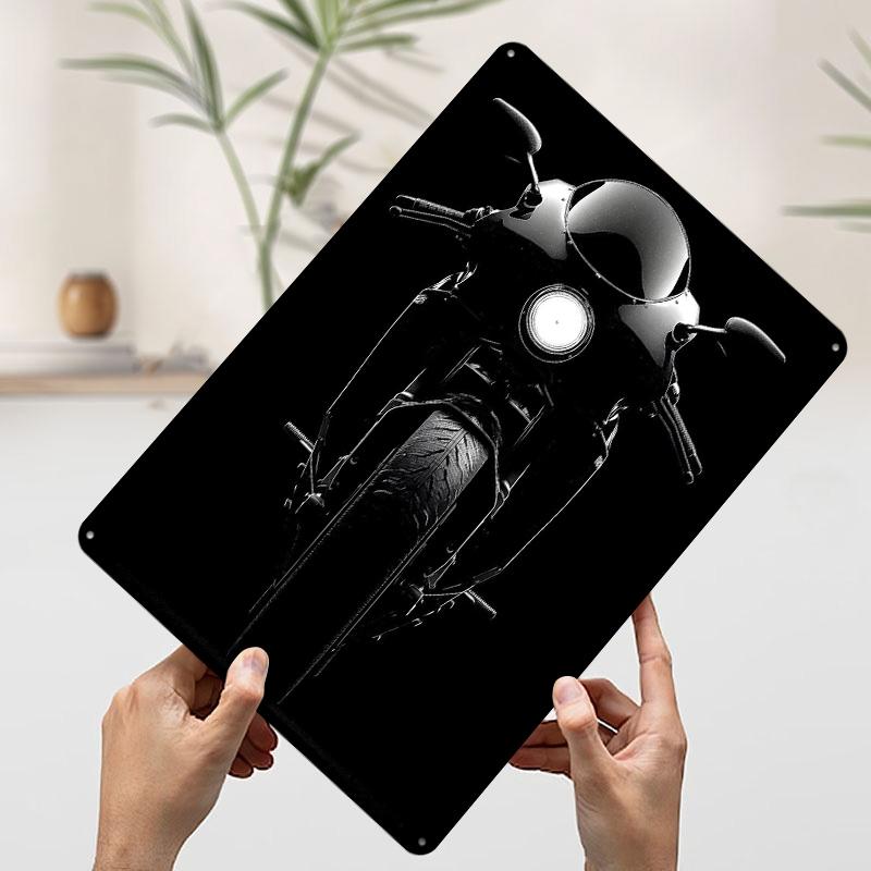 Motorcycle Motorcycle Front View Poster Customized Wall Art Vintage Metal Signs Retro Tin Plaque for Man Cave Mancave Decoration