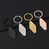 Stainless Steel Rhombus Style Laser Engraving Keyring Gift