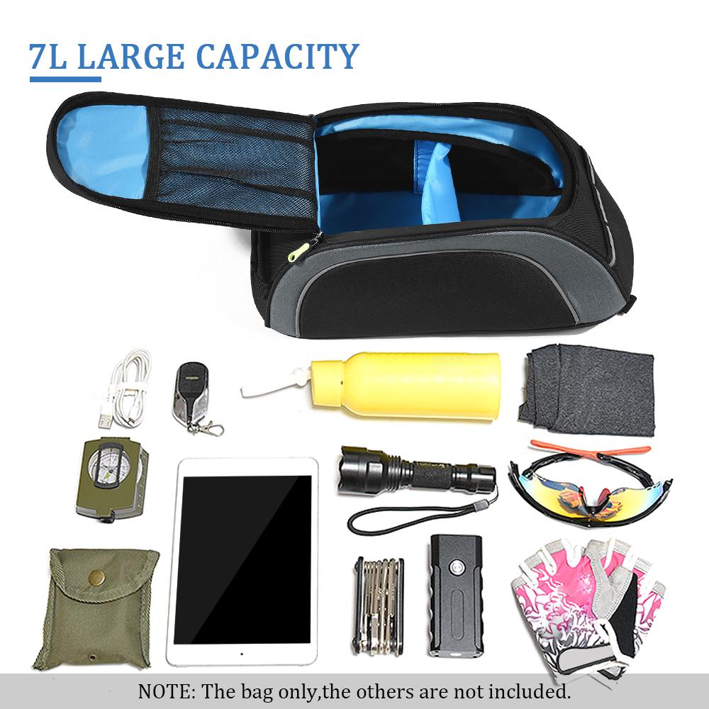 Bike Bag 7L Bag Water Resistant Bike Rack Bag with Waterproof Rain Cover