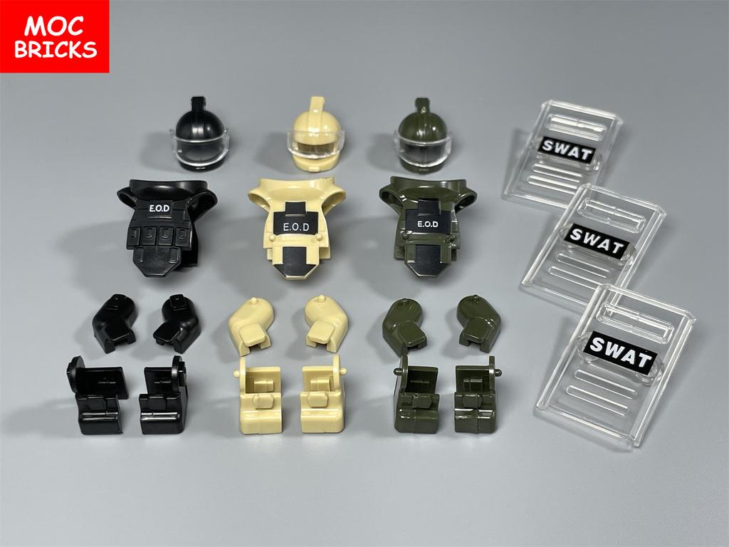 MOC Steine Suona Horn Militärpistole Piraten Gewehr Soldat Gamaschen Helm Actionfigur Zusammengebaute Bausteine Jungen Spielzeug