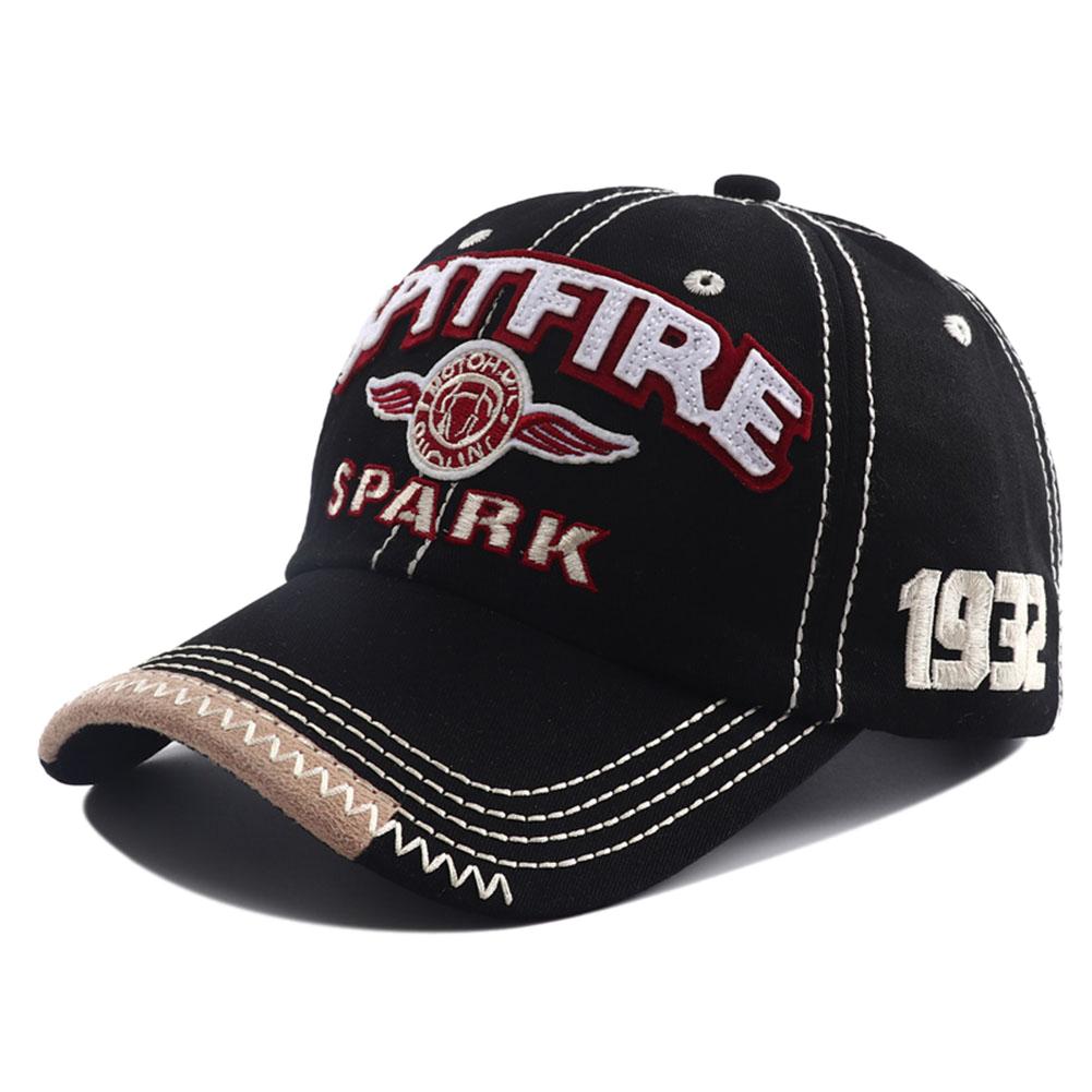 

Embroidered Letter Spark 1932 Washed Cotton Baseball Cap Fashion Casual Snapback Hat Retro Do Old Visor Hats For Women Men Adjustable
