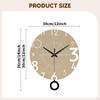 Wall Clock Creative Stylish Simple Non Ticking Silent Swing Round for Bedroom Study Room