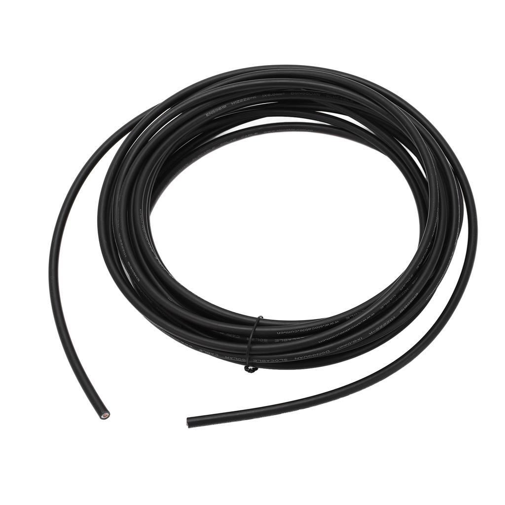 Solar Panel Wire High Temperature Resistant XLPE Energy Saving Low Eccentricity Solar Photovoltaic Cable Black 6mm² 50m