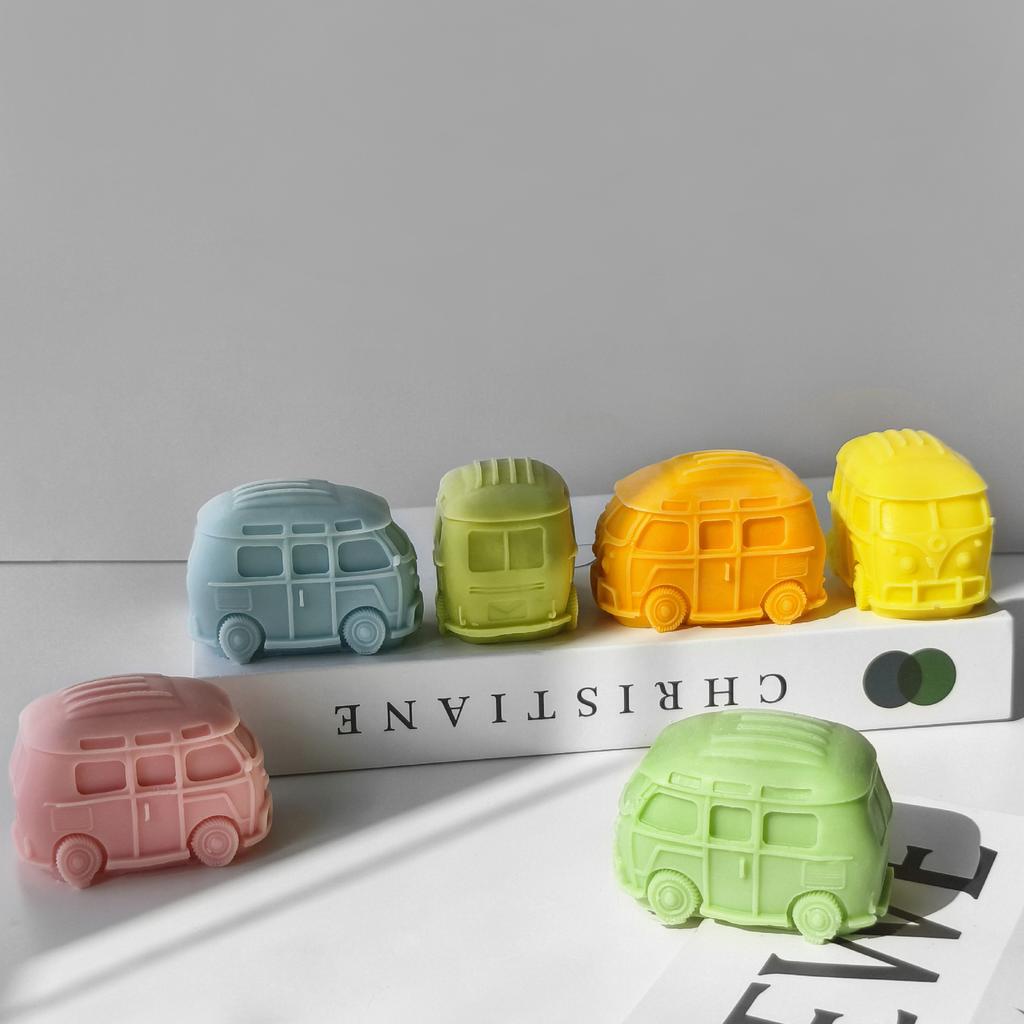 Kreatywna Forma Silikonowa Mini Bus na Świece DIY Gips Aromatyczny Żywica Ozdoba Formy Ręcznie Robione Mydło Świeca Materiały do Wyrobu