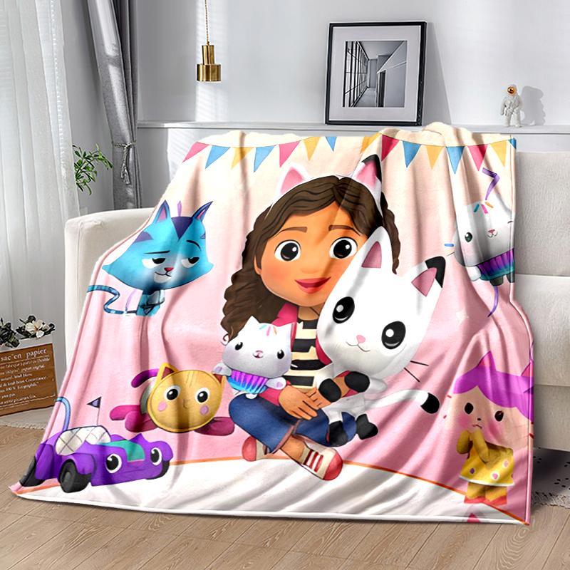 1pc Blanket Gabby's Dollhouse2 Print Design, Lightweight Blanket for Sofa, Bed- Soft &Warm, Gift for All Seasons like Christmas, Halloween