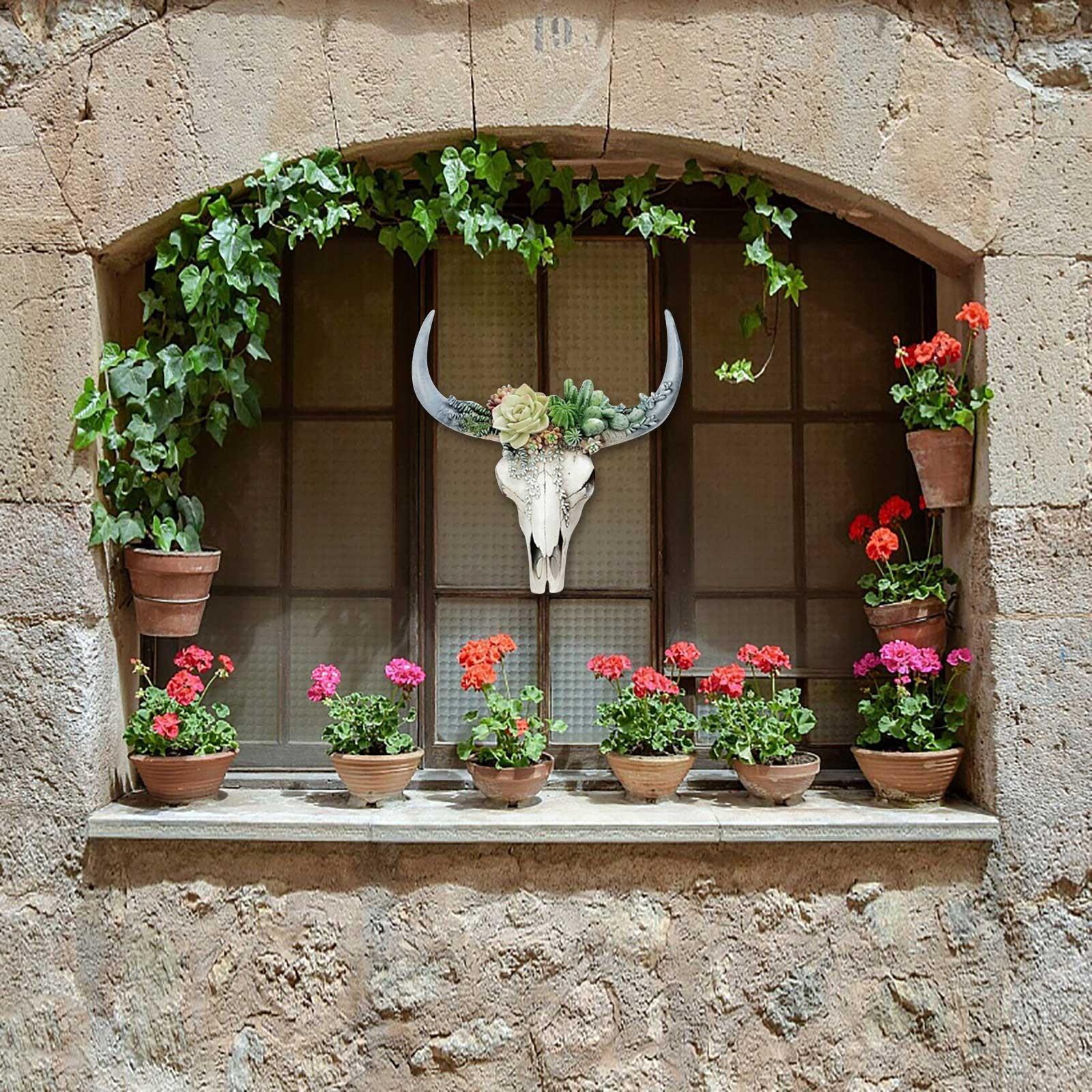Flower Cow  Wall Decoration Home Wall Decor Ornament With Hanging Hole