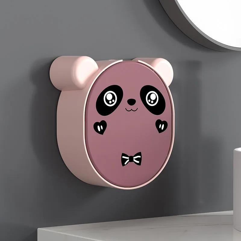 Flip Up Soap Rack Cute Cartoon Drain Toilet Wall Mounted No Drilling Convenient Wall Mounted Soap Storage Rack Panda Soap Box YLE580