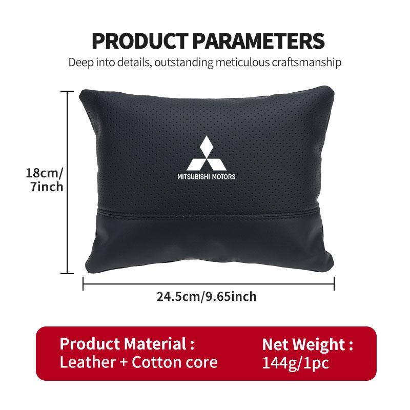 For Mitsubishi 1/2PCS Car Styling Leather Headrest Neck Support Neck Pillow Seat Accessories Lancer ASX Pajero Mirage Attrage WJ4