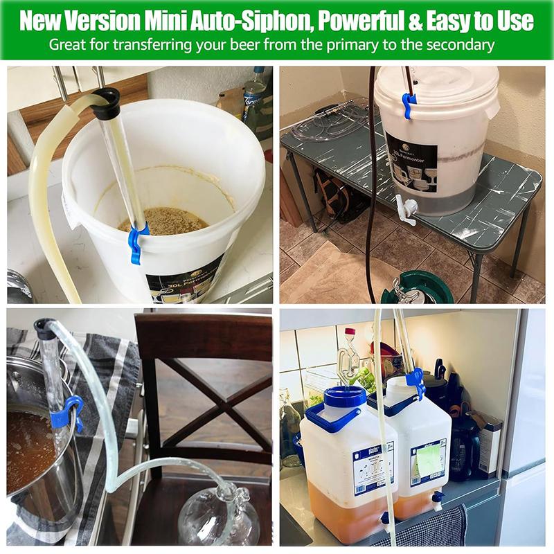Auto Siphon for Wine Making,14" Wine Siphon with 3/8" Racking Cane, Bottling Wand,Effortless Bottling Fermentation Siphoning Kit