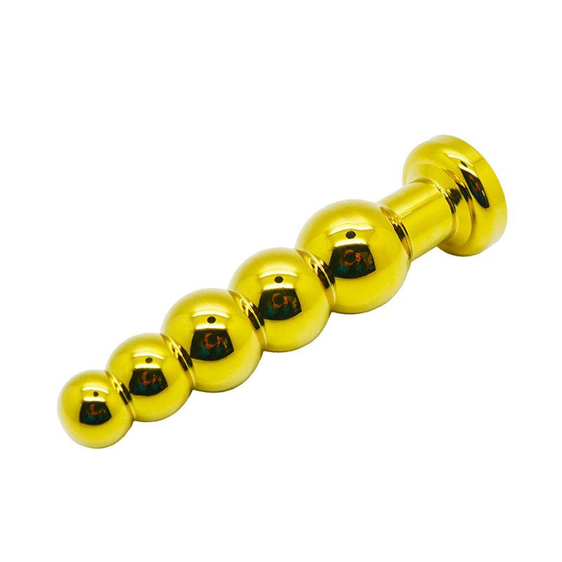 Metal Stopper Golden Beads Smooth Touch Anal Toys Butt Plug, Adult Sex Toys for Women Erotic Sex Products