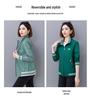 Women's Spring & Autumn 2025 Stylish Stand Collar Double-Sided Cardigan Coat for Middle-Aged Mothers